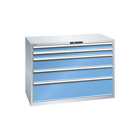 Cajonera con 5 cajones  A x P x H 1431 x 725 x 1000 mm  gris