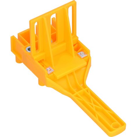 Kit de perçage pour tourillons, gabarit portable de repérage trous 6 8 10 mm menuiserie, ABS jaune, 1 poignée et 1 déflecteur (1/5)