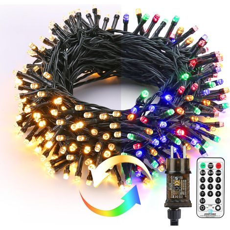 Guirlande Lumineuse LED de Noël 50 m – 400 LED – 11 Modes d’Éclairage – IP44 – Blanc Chaud et RGB – Décoration pour Noël, Fête, Mariage, Terrasse et Jardin (1/5)
