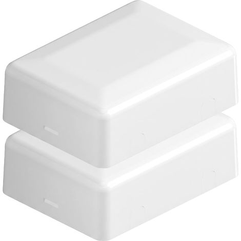 Boîte de Dérivation IP20 lot de 2, Boîte de Jonction électrique pour intérieur, montage saillie ou encastré, couvercle à encliquetage, 100 x 75 x 35 mm, Blanc (1/5)