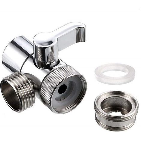 Vanne inverseuse pour robinet à raccord G1/2, vanne inverseuse de douche, vanne d'inversion 3 voies, adaptateur de douche, vanne d'arrêt, interrupteur de pommeau de douche, vanne d'inversion (1/5)