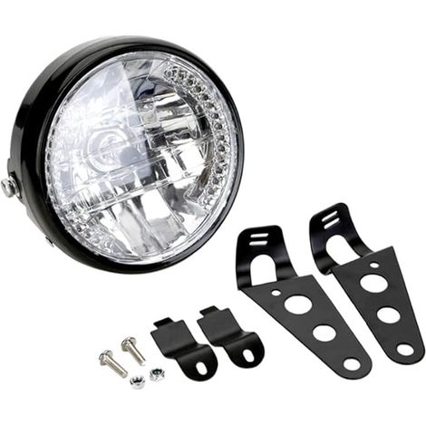 Phare de moto 7 pouces, projecteurs à LED, projecteur, feux clignotant avant avec support montage (1/5)