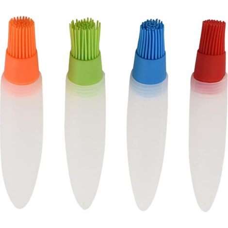 Set mit 4 Grillbürsten für den Außenbereich, inklusive Flasche mit spitzer Düse, Küchenutensilien und Backölpinsel