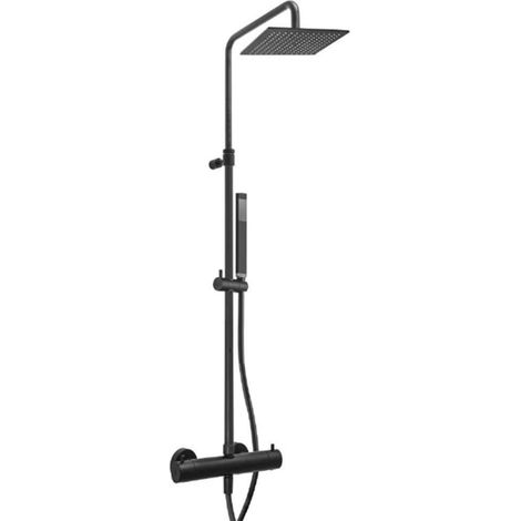 Paffoni Birillo Colonne de douche carrée réglable ZCOL641KLIQNO  Laiton - Noir mat