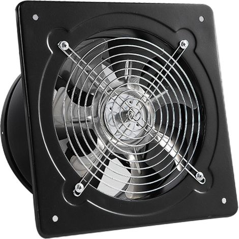 CSPARKV Ventilateur de Salle de Bain Métal 100mm，50W Ventilateur Mural Salle avec Ventilé Amortisseur de retour pour la Cuisine, le garage (Noir)