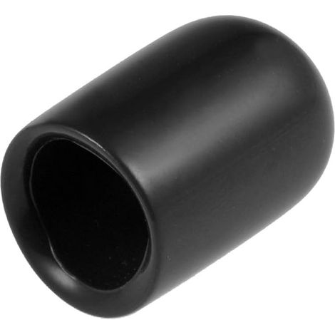 8mm Black Vinyl Round Tube Bolt Cover Thread Protector Rubber End Caps (1/5)
