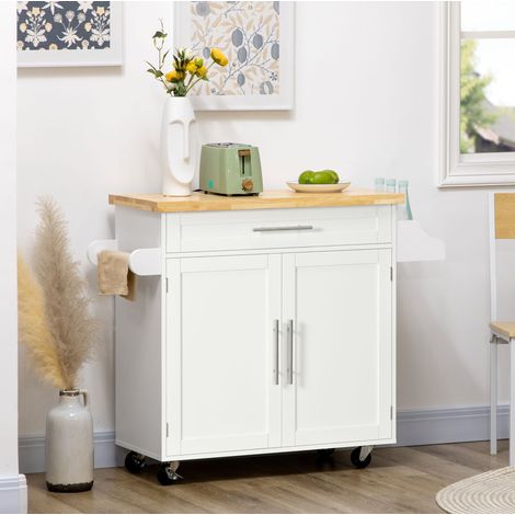 Meuble rangement cuisine sur roulettes 109x40x89 cm OKMYHOME (1/4)