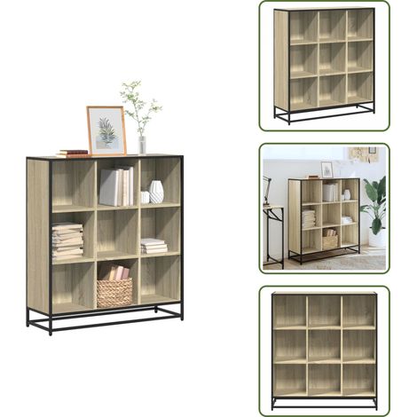 vidaXL Bücherregal Sonoma-Eiche 97,5x33x107,5 Holzwerkstoff und Metall (1/5)