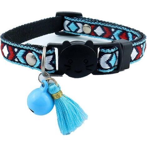 Collier pour chat à ouverture rapide, boucle robuste en plastique écologique pour une sécurité accrue, collier pour animaux de compagnie, tissu en nylon durable et résistant à l'eau. (1/4)