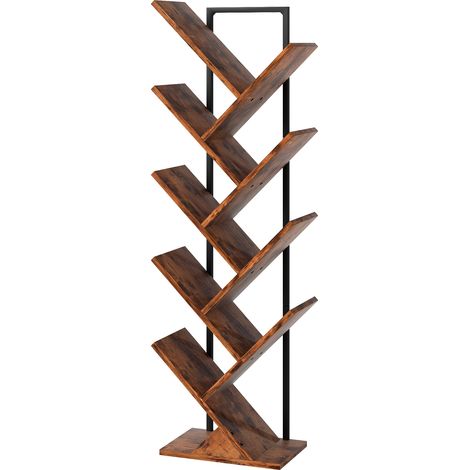 Levede 9 Tier Bookshelf Display Bookcase Tree Shaped Wooden Storage Rack Shelves