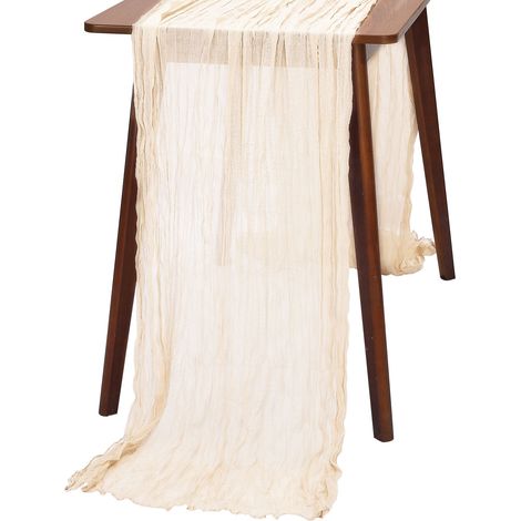Beige Tischdecke – Weiche, dekorative Polyester-Tischdecke, leicht zusammenzufalten, für Hochzeiten, Babypartys und andere Veranstaltungen – 90 x 300 cm (1/5)