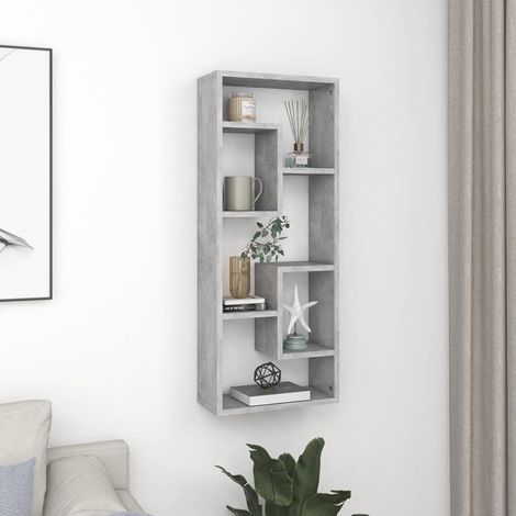 Étagère murale multiposition - Meuble Étagère murale Gris béton 36x16x90 cm Aggloméré -BV66953 (1/5)