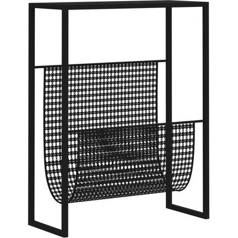 Maison Exclusive - Portariviste Nero 35x15x45 cm in Acciaio