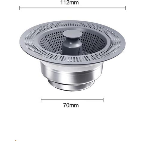Bouchon de vidange escamotable pour panier de crépine d'évier de cuisine (1/4)