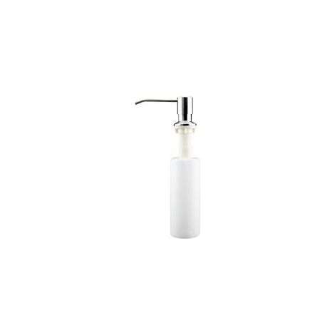 350ML Distributeur de Savon Encastrable, Distributeur Savon Evier Cuisine Acier Inoxydable, Distributeur Savon Integre avec Bouteille, Recharge du Haut Argent (1/5)
