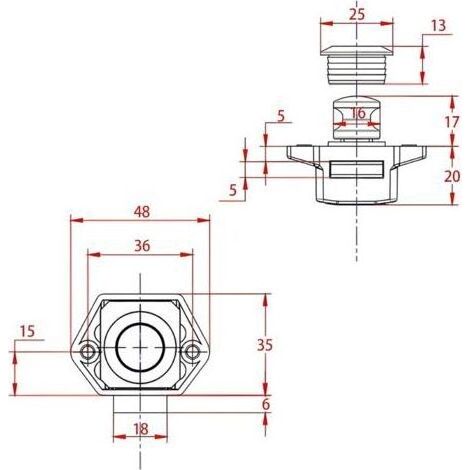 6 Pièces Verrou Bouton Poussoir Placard Caravane, Bouton Poussoir Camping Car, Bouton Poussoir Tiroir Camping Car, Verrou Bouton Poussoir, Loquet de Verrouillage de Porte sans Clé (1/5)