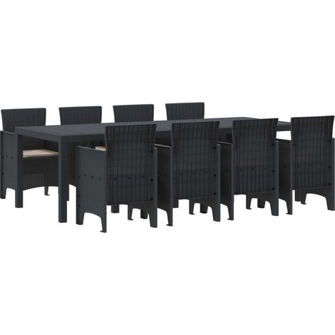 Maison Exclusive - Set da Pranzo per Giardino 9 pcs Antracite Polipropilene (1/5)