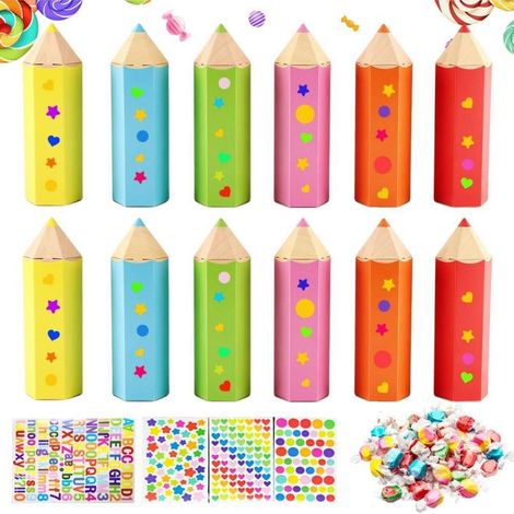 24x Kleine Schultüte Stiftform zum Befüllen mit Aufklebern (1/4)