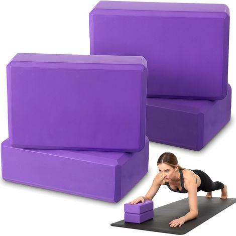 Lot de 4 Blocs de Yoga en Mousse EVA (9 x 6 x 3,15 pouces) — Légers et Antidérapants — Accessoires de Yoga pour Pilates, Étirements et Méditation — Blocs d'Exercice Essentiels et Légers (1/5)