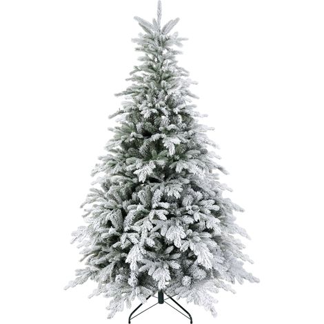 Weihnachtsbaum 180 cm, mit Kunstschnee, flammhemmend, schneller Auf- und Abbau, Metallbasis (1/5)