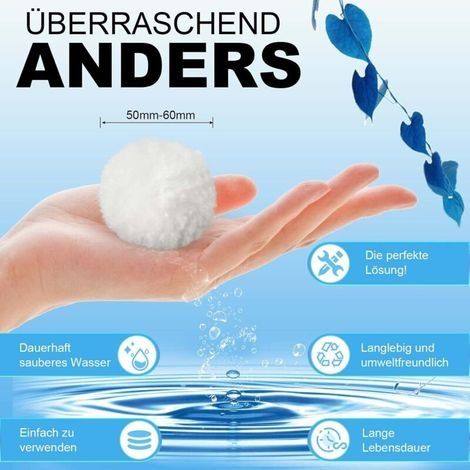 Poolfilterball, 700 g Baumwoll-Poolfilterball für Sandfiltersysteme, ersetzt 25 kg Poolfiltersand, geeignet für Poolfiltersysteme (1/3)