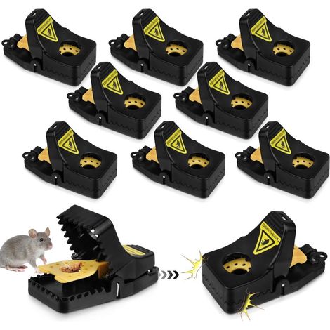 Professionelle Rattenfalle, 8 wiederverwendbare, effektive Mausefallenclips, Mausefalle mit Köderbox, Schnappfalle, geeignet für Küche, Garten und Außenbereich (1/5)
