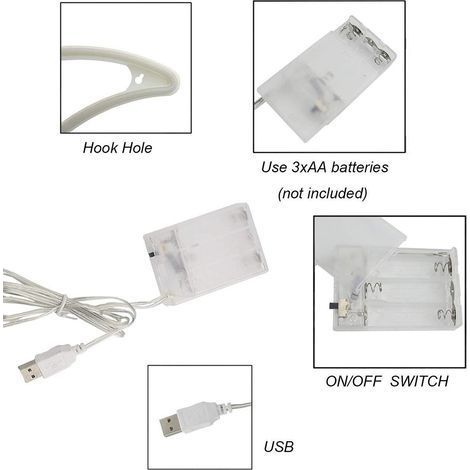 LED-Neonlicht, beleuchtetes Wandschild, batterie- und USB-betrieben, für Zuhause, Partys und Weihnachten. (1/5)