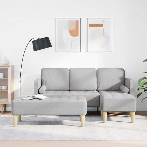 Sofa Set mit Kissen 2 pcs Wolkengrau Polyester