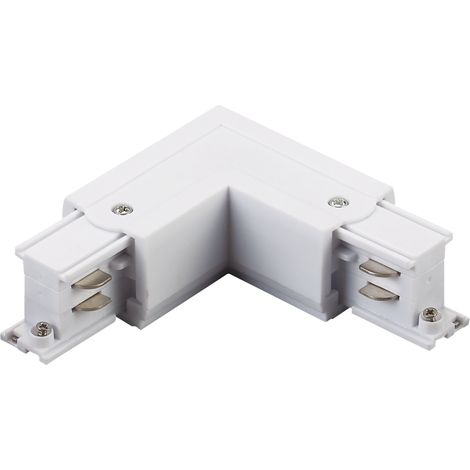 Connecteur d’angle rail triphasé blanc droit Polux 327918