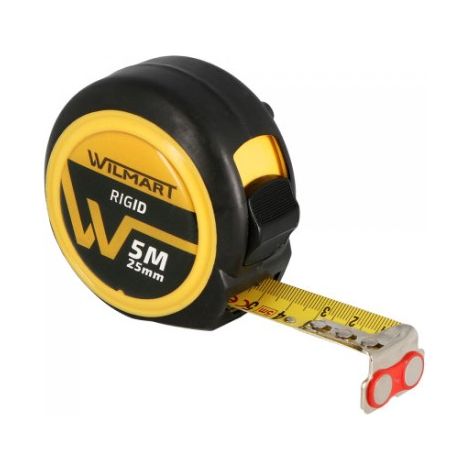 Mètre à Ruban RIGID 5 m x 25 mm - Équerre Aimantée - Haute Rigidité