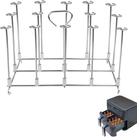 Supporto per spiedini per friggitrice ad aria doppia, compatibile con le friggitrici ad aria a doppio cassetto Ninja Foodi AF300UK/AF400UK/Tower/Salter/Instant Vortex/EMtronics, da 7,6 a 9,5 l (1/5)