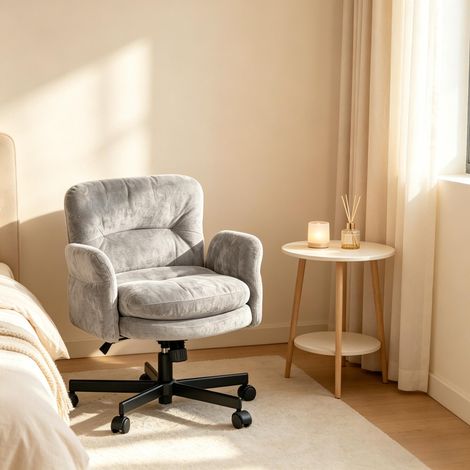 Chaise de coiffeuse, fauteuil d'appoint moderne, chaise de salle à manger pivotante, chaise de chambre, chaise de salon (uniquement avec fauteuil d'appoint) (1/5)