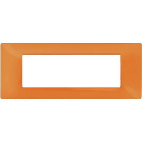 Placchetta per interruttore in metallo a 7 posti arancio cassetta 507 compatibile con vimar plana supporto cover (1/2)