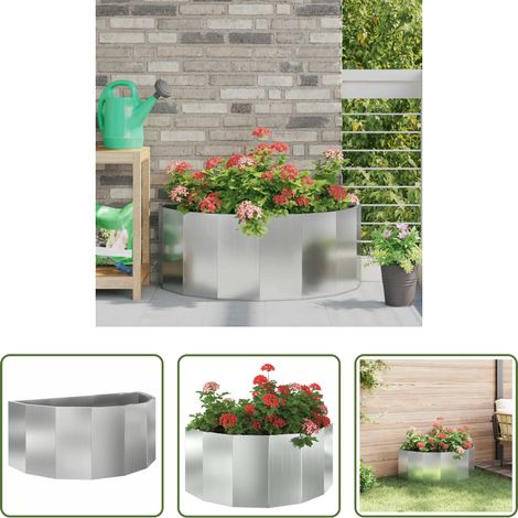 Terrassenpflanzer - Pflanzkübel Silber 90 x 45 x 35 cm Verzinkter Stahl (1/5)
