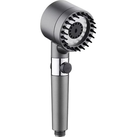 Pommeau de Douche Haute Pression 4 Fonctions, Douchette Massante Anti-Tartre avec Arrêt, Économiseur d'Eau, pour Cabine de Bain, Réglable, SPA, Kit de Nettoyage