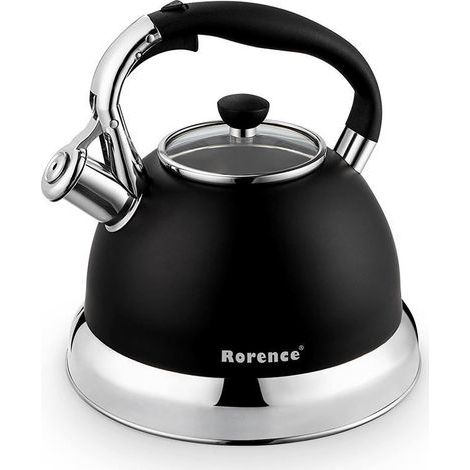 RHG 3,5-Liter-Wasserkocher aus Edelstahl – Retro-Vintage-Stil – Schwarz (1/5)