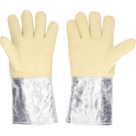 Paire de gants en aluminium résistant à la chaleur extrême, isolants thermiques pour soudure industrielle et lutte contre les incendies (1/5)