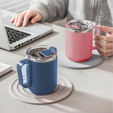 Tasse À Café - Acier Inoxydable 304 Double Paroi - Isolée Thermique - Chauffable Sur Plaque À Induction - 460 Ml - Pour Voyage Bureau Camping (1/5)