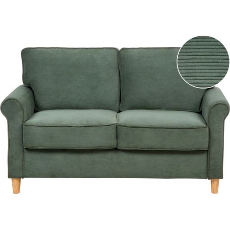 Sofá 2 plazas tapicería de pana asiento con muelles ensacados verde oscuro Ronneby (1/5)