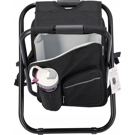 Silla de pesca plegable 2 en 1 para turistas con mochila. (1/5)