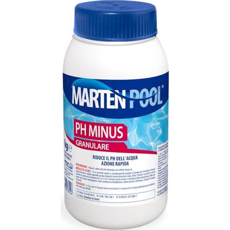 MARTEN CORRETTORE PH MENO - 10KG - GRANULARE RAPIDO SCIOGLIMENTO - PISCINE