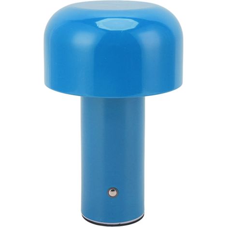 Lampe de bureau LED en forme de champignon, rechargeable par USB, 3 températures de couleur, tactile, idéale pour les restaurants et les bureaux (bleu). (1/5)