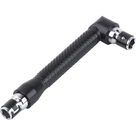 Clé à douille hexagonale en L de 1/4 po, clé à douille à deux têtes, tournevis pour poignée d'extension adaptateur de tournevis à angle droit de 90 degrés pour outil de tournevis (1/5)