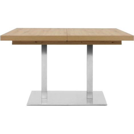 Les Tendances – Table à manger extensible 120-200 cm – Plateau chêne artisan – Pieds aluminium – Hauteur 75 cm – Pour 6 à 8 personnes (1/5)