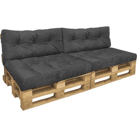 VOUNOT Set di 4 Cuscini per Pallet, Cuscino Bancale Impermeabile per Internio e Esterno, Grigio (1/5)