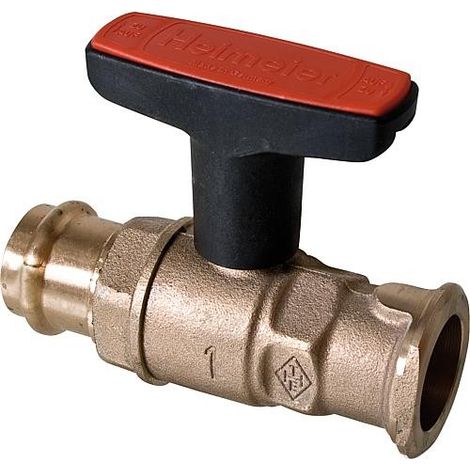 HEIMEIER Robinet à tournant sphérique pour pompe Globo P 28mm racc. à sertir Viega x1", bronze rouge, 0622-28.000