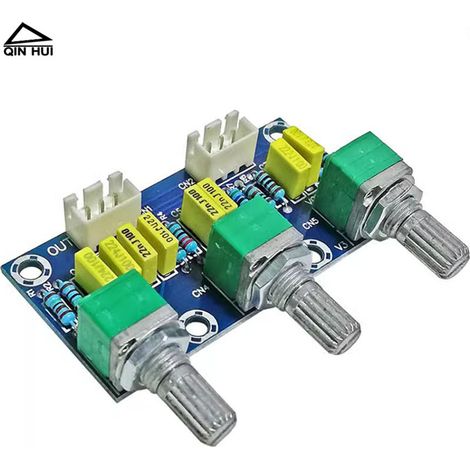 Passive tuning board, preamp board with high and low frequency adjustment, DIY audiophile HiFi speaker amplifier preamp module. (1/4)