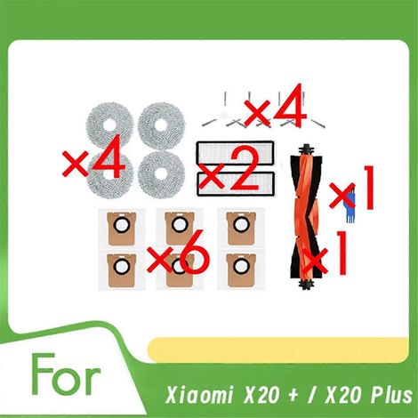 Zubehör für die Saugroboter X20+ und X20 Plus, Ersatzteile für den Saugroboter, Seitenbürsten- und Filterwechselset, kompatibel mit der X20-Serie, Wartungszubehörset, Bürsten und Filter für die automa (1/5)