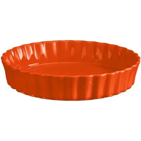 Tourtière haute 28 cm le bon plat en céramique orange Toscane Emile Henry