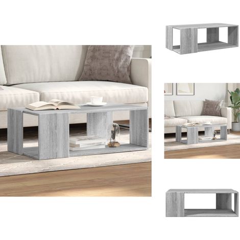 Couchtisch Grau Sonoma-Eiche 89,5x48x30 cm Holzwerkstoff - Couchtisch - Wohnraumgestaltung - Esszimmertisch - Beistelltisch - Grau (1/5)